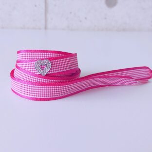 Check Gal ピンク　ハートチャーム付き　（リボンシューレース）