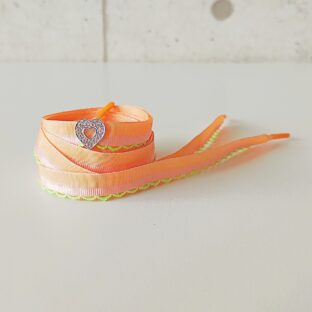 ピコットガール パステル　ハートチャーム付き　（リボンシューレース）