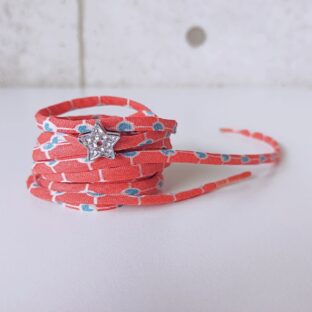 朱色レトロチック　星チャーム付き　（プリント地シューレース）