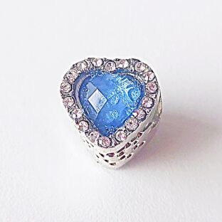 水色ハート スライドチャーム